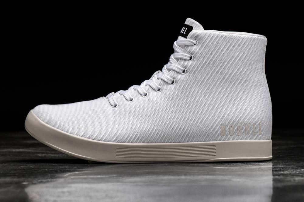 NOBULL High-Top Canvas Uzun Spor Ayakkabı Bayan - Beyaz Ivory - Turkiye (LBU-308257)